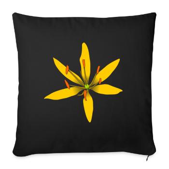 wonderful yellow flower, flower - Sofa pillowcase 17,3'' x 17,3'' (45 x 45 cm) - black - Front
