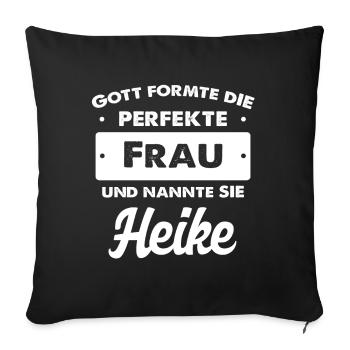 Heike - Sofakissenbezug 45 x 45 cm - Schwarz - Vorne