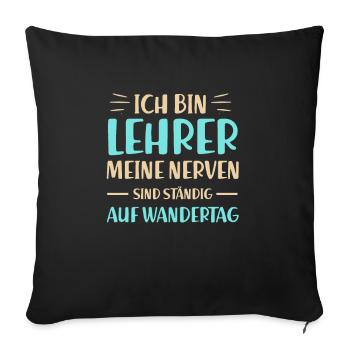Enseignant enseignant enseignant enseignant cadeau - Housse de coussin décorative 45 x 45 cm - noir - Devant