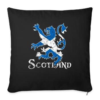 Drapeau écossais cadeau écossais rétro - Housse de coussin décorative 45 x 45 cm - noir - Devant