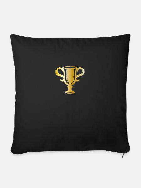 Pokal in Gold - Sofakissenbezug 45 x 45 cm - Schwarz