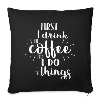 Café café - Housse de coussin décorative 45 x 45 cm - noir - Devant