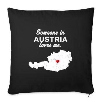 Long-distance relationship or reconciliation, love in Austria - Sofa pillowcase 17,3'' x 17,3'' (45 x 45 cm) - black - Front