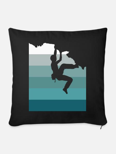 Klettern Bouldern - Sofakissenbezug 45 x 45 cm - Schwarz