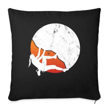 Vintage Climbing Bouldering - Sofa pillowcase 17,3'' x 17,3'' (45 x 45 cm) - black - Front