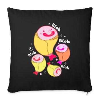 Blobfish Deep Sea Grumpy Introverted Gift - Sofa pillowcase 17,3'' x 17,3'' (45 x 45 cm) - black - Front