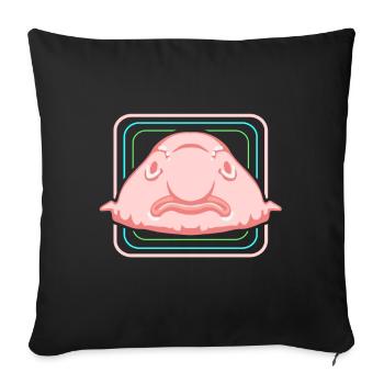 Blobfish Deep Sea Grumpy Introverted Gift - Sofa pillowcase 17,3'' x 17,3'' (45 x 45 cm) - black - Front