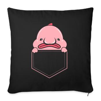 Blobfisch Tiefsee Grumpy Introvertiert Geschenk - Sofakissenbezug 45 x 45 cm - Schwarz - Vorne