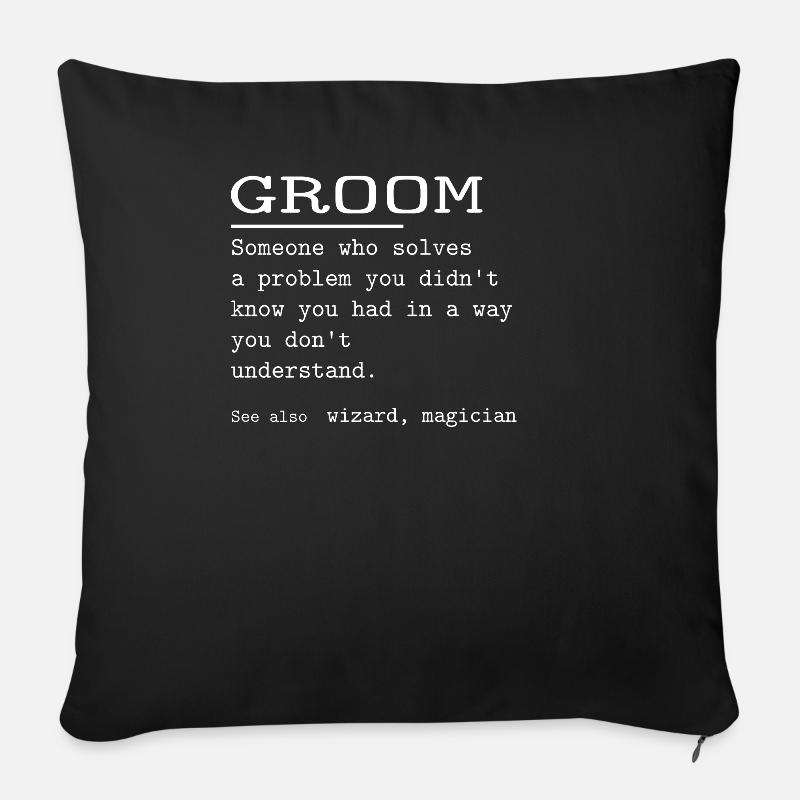 GROOM - Sofa pillowcase 17,3'' x 17,3'' (45 x 45 cm) - black