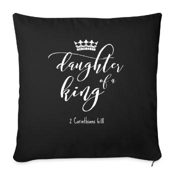daughter king white - Sofa pillowcase 17,3'' x 17,3'' (45 x 45 cm) - black - Front