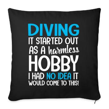 plongée - Housse de coussin décorative 45 x 45 cm - noir - Devant