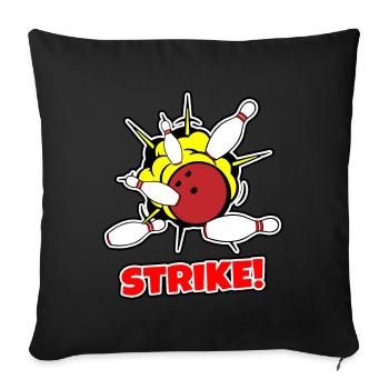 Bowling - Sofa pillowcase 17,3'' x 17,3'' (45 x 45 cm) - black - Front