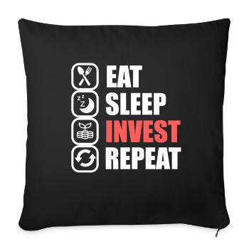 Stocks Money Stock Exchange Dividends Finance Gift - Sofa pillowcase 17,3'' x 17,3'' (45 x 45 cm) - black - Front