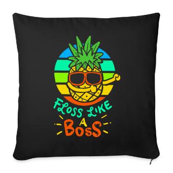 pineapple - Sofa pillowcase 17,3'' x 17,3'' (45 x 45 cm) - black - Front