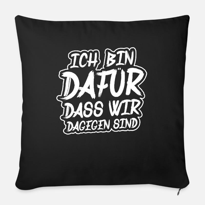 Je suis contre! - Housse de coussin décorative 45 x 45 cm - noir