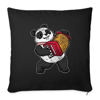 Akkordeon Panda - Sofakissenbezug 45 x 45 cm - Schwarz - Vorne