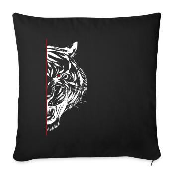 Cadeau d'art ligne mi-chemin - Housse de coussin décorative 45 x 45 cm - noir - Devant