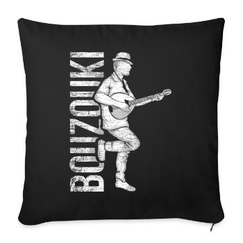 Cadeau Bouzouki - Housse de coussin décorative 45 x 45 cm - noir - Devant