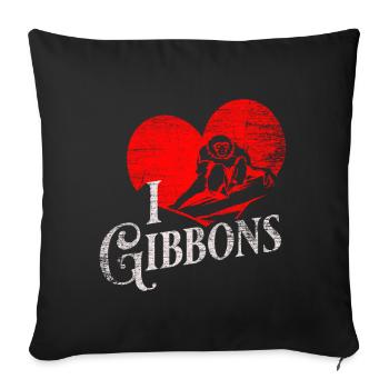 Cadeau Gibbon - Housse de coussin décorative 45 x 45 cm - noir - Devant