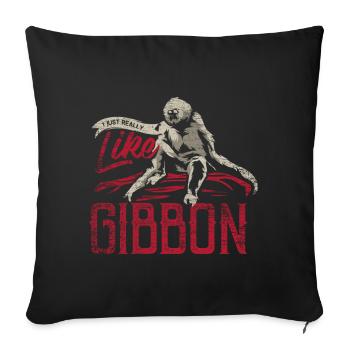 Cadeau Gibbon - Housse de coussin décorative 45 x 45 cm - noir - Devant