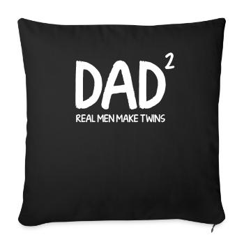 Father daddy twins - Sofa pillowcase 17,3'' x 17,3'' (45 x 45 cm) - black - Front