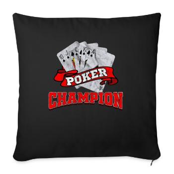 CHAMPION DE Poker - Housse de coussin décorative 45 x 45 cm - noir - Devant