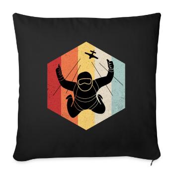 Parachuting - Sofa pillowcase 17,3'' x 17,3'' (45 x 45 cm) - black - Front
