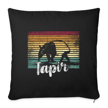 Tapirs gift - Sofa pillowcase 17,3'' x 17,3'' (45 x 45 cm) - black - Front