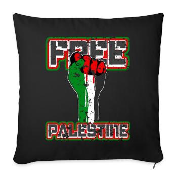 Palestine libre - Poing de Palestine, Palestine - Housse de coussin décorative 45 x 45 cm - noir - Devant