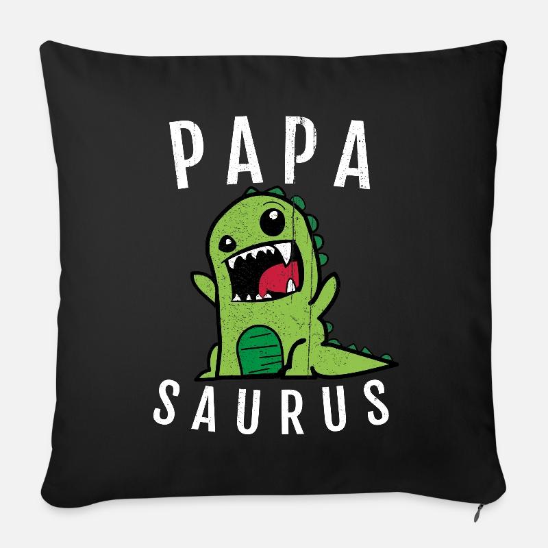 Papa Papasaurus - Sofakissenbezug 45 x 45 cm - Schwarz