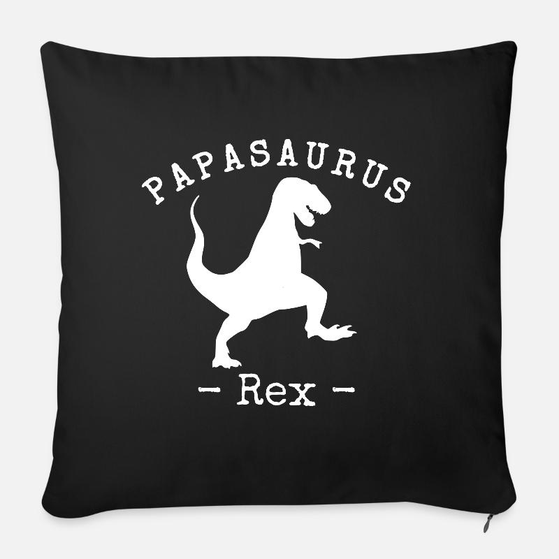Papa Papasaurus Rex - Copricuscino per divano, 45 x 45 cm - nero