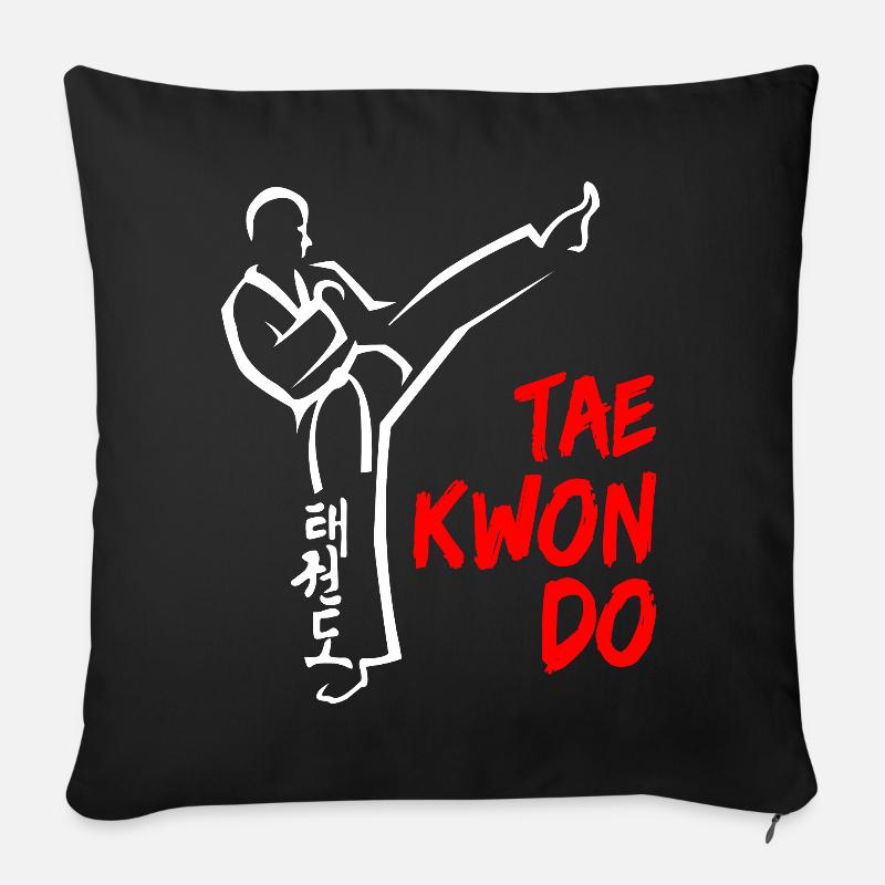 Taekwondo - Sofakissenbezug 45 x 45 cm - Schwarz