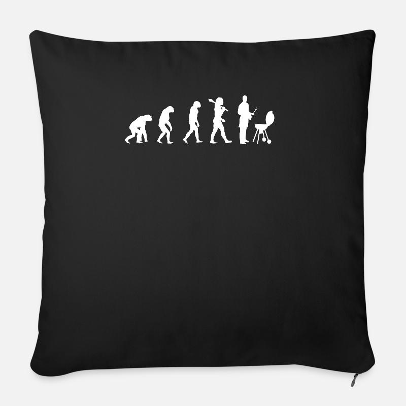 Barbecue Evolution Grand Tee Shirt - Housse de coussin décorative 45 x 45 cm - noir