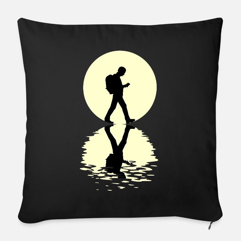 Geocaching Moon - Sofakissenbezug 45 x 45 cm - Schwarz