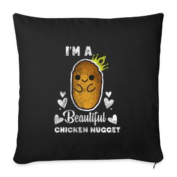 Chicken Nugget - Sofakissenbezug 45 x 45 cm - Schwarz - Vorne