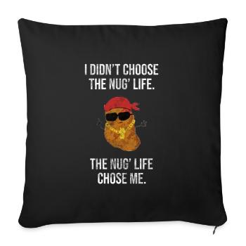 Chicken nugget - Sofa pillowcase 17,3'' x 17,3'' (45 x 45 cm) - black - Front