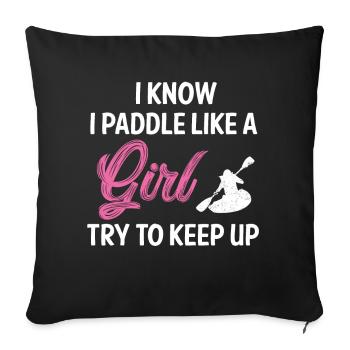 Kajakfahren paddeln Girl - Sofakissenbezug 45 x 45 cm - Schwarz - Vorne