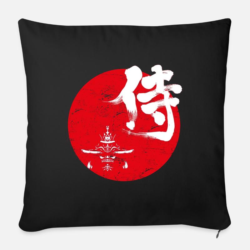 Samurai Japanische Kunst - Sofakissenbezug 45 x 45 cm - Schwarz