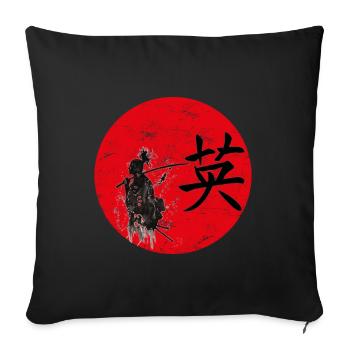 Courage Japanese art - Sofa pillowcase 17,3'' x 17,3'' (45 x 45 cm) - black - Front