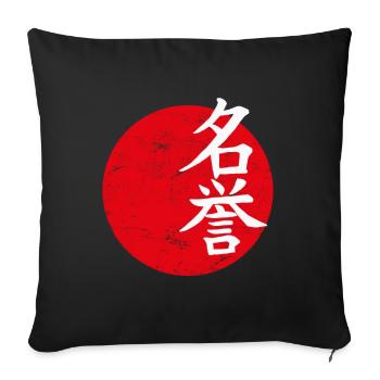 Honorer l'art japonais - Housse de coussin décorative 45 x 45 cm - noir - Devant