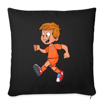 Footballeur Equipe nationale Hollande Oranje - Housse de coussin décorative 45 x 45 cm - noir - Devant