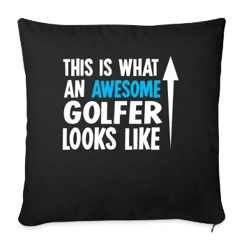 Golfing - Sofa pillowcase 17,3'' x 17,3'' (45 x 45 cm) - black - Front
