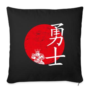 Guerriers Art japonais - Housse de coussin décorative 45 x 45 cm - noir - Devant