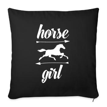 Horse Girl - Sofa pillowcase 17,3'' x 17,3'' (45 x 45 cm) - black - Front