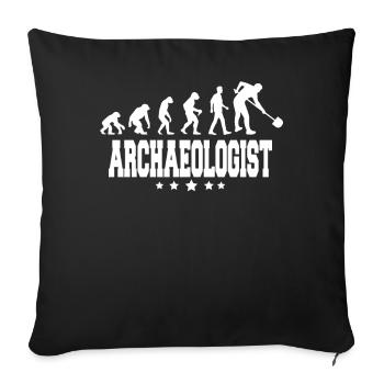 evolution of archaeologist - Sofa pillowcase 17,3'' x 17,3'' (45 x 45 cm) - black - Front