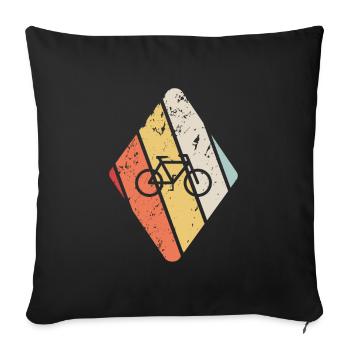 Vintage Bicycle Bike Tracks Cycling Gift - Sofa pillowcase 17,3'' x 17,3'' (45 x 45 cm) - black - Front