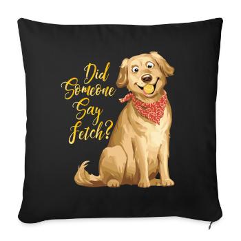 Golden Retriever Labrador Tshirt Dog Playing Ball - Sofa pillowcase 17,3'' x 17,3'' (45 x 45 cm) - black - Front