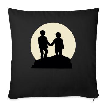 Étonnant frère et lune design - Housse de coussin décorative 45 x 45 cm - noir - Devant