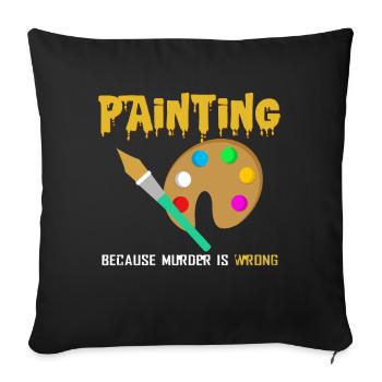 painting - Sofa pillowcase 17,3'' x 17,3'' (45 x 45 cm) - black - Front