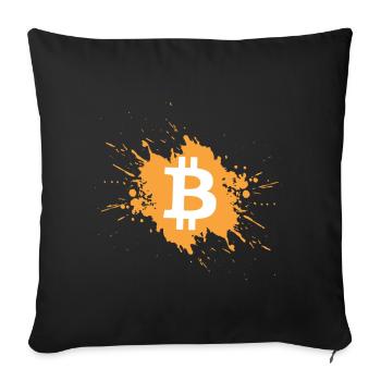 Bitcoin crypto-monnaie crypto couleur blob - Housse de coussin décorative 45 x 45 cm - noir - Devant